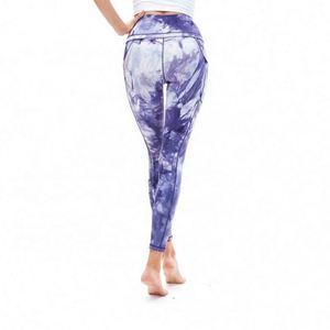 Pantalons de yoga pour femmes à taille haute élastique, respirants, à motif uni, avec poches, vente en gros - Product Image 5