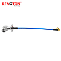 Connecteur N femelle à angle droit (RA) de 25,4 mm pour panneau, vers connecteur SMA mâle à 90 degrés, pour câble de raccordement RF SS402, conforme RoHS