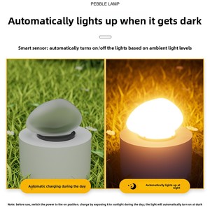 Lampe solaire LED extérieure étanche en forme de galet et de pierre pour jardin, pelouse et allée, certifiée RoHS, à commande manuelle - Product Image 4