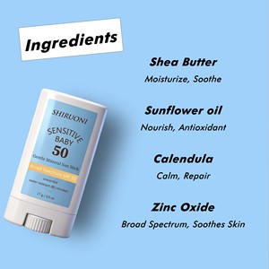 <span class=keywords><strong>Stick</strong></span> <span class=keywords><strong>solaire</strong></span> minéral bio à l'oxyde de zinc OEM ODM SPF 50, résistant à l'eau, sans parfum, pour bébés et enfants - Product Image 5