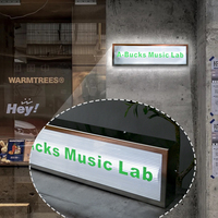 Enseignes murales de magasin, enseignes publicitaires, boîtes à lumière LED enveloppées de bord en acier inoxydable boîte à lumière acrylique boîte à lumière lightbox