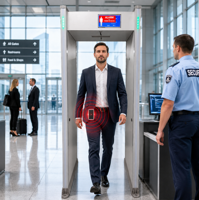 8 Zone Customized Logo AI Walk Through Metal Detector with Mobile Phone Detection and Low False Alarm Rate