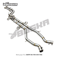 Pipa Tengah Boska Desain Baru Z Pipe Equal Length untuk BMW M3/M4 F80/F82/F83 3.0T 2015-2017  Bahan Stainless Steel 63mm