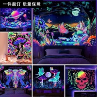Tapisserie murale en polyester avec papillons de forêt lumineux, légère et facile à accrocher, décoration murale, vente en gros
