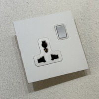 Prise murale française européenne 16A 1/2/3/4 postes, interrupteur à bascule 2 voies pour éclairage domestique, en acier inoxydable blanc mat moderne, compatible universel UK 13A