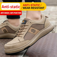 Sepatu Keselamatan Kerja Anti-Statik Sol PU Kulit Mikrofiber Baru Warna Putih, Lapisan Dalam Jala Konduktif Katun, Ujung Kaki Plastik