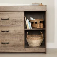 Table à langer 3 tiroirs pour bébé avec cadre robuste et sangles de sécurité idéales pour l'organisation et le rangement de la pépinière
