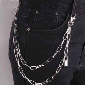 yuelyueli Waist Chain Zinc Alloy Double Ring Hip Hop Unisex Youth Daily Wear Fashion Body Chain - Product Image 3