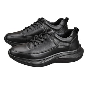 Chaussures habillées en cuir véritable à bout rond et lacets pour hommes, semelle extérieure en caoutchouc souple, style uni pour mariage d'automne - Product Image 5