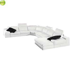 Appui-tête réglable nouveau design de luxe canapé en forme de U en cuir rembourré avec cadre en bois utilisation dans le <span class=keywords><strong>salon</strong></span> - Product Image 2