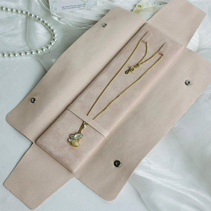 Pochette en microfibre personnalisée avec logo, petit étui à bijoux en velours imprimé, enveloppe à rabat pour collier, prix abordable - Product Image 5