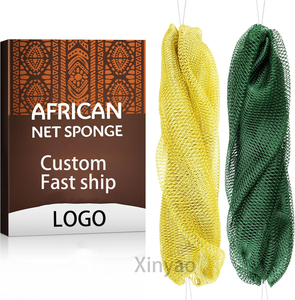 Biểu Tượng Tùy Chỉnh Nylon Tắm Chính Hãng Phi Tẩy Tế Bào Chết Net Bọt Biển Tắm Miếng Bọt Biển Với Knots Dây Lại Scrubber Tẩy Tế Bào Chết Khăn Lau - Product Image 1