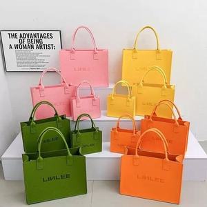 ODM prezzo di fabbrica stile vita quotidiana durevole Casual Tote Logo personalizzato colorato eco-friendly materiale Unisex di moda borsa in feltro - Product Image 1