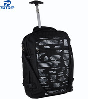 Sac de voyage à roulettes léger et résistant à l'eau en polyester de luxe avec fermeture éclair, sac à dos pliable