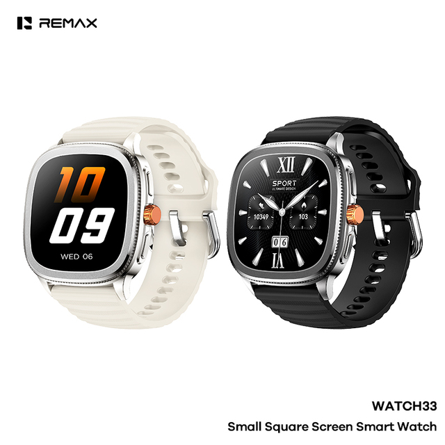 REMAX WATCH33 Smartwatch 1.73" AMOLED Square Screen 100+ Sports Modes Heart Rate/SpO Bluetooth Calls 5-7 Day Battery Smart Watch
