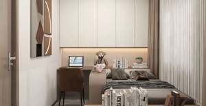 Modern <b>Light</b>-Luxury Solid Wood Whole-House Set Living Room TV Entryway Cabinets Bedroom Tatami Desk Study Corner Desk Wardrobe - Product Image 5