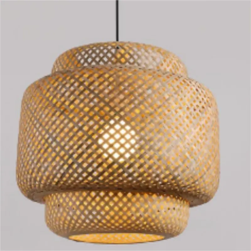 New Design Natural Large Bamboo Pendant Lights Handmade Wicker Bamboo Pendants Lamp Chandelier Pendant Light Kitchen Island