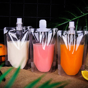 Bolsa de Plástico Transparente con Boquilla para Bebidas, 100ml, 200ml, 300ml, Venta al Por Mayor - Product Image 2