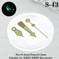 Aiguilles de montre de plongée lumineuses vertes en acier inoxydable, accessoires de réparation pour mouvements automatiques Seiko NH35/NH36/NH70
