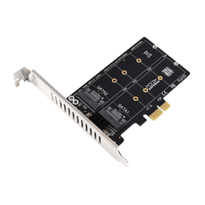 การ์ดแปลง PCIe X1 เป็น M.2 SATA 6Gbps 2 พอร์ต ชิป JMB582 สำหรับ SSD - Product Image 1
