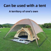 Dôme de camping extra-large quatre saisons avec auvent, abri solaire extérieur, tente de pique-nique portable, coupe-vent, imperméable, avec fenêtre de toit, en tissu Oxford 210D