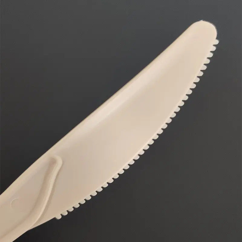 Yüksek kaliteli plastik özel biyobozunur 100% toptan dostu parti sofra takımı çatal bıçak kaşık set eko sofra eşyaları