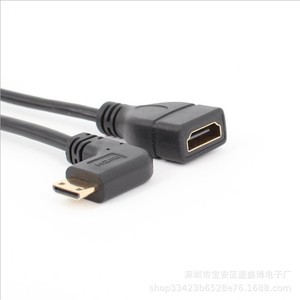 Câble adaptateur Mini Hdmi à angle droit vers HDMI femelle pour ordinateur portable, matériau PVC - Product Image 3