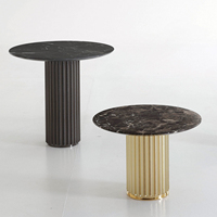Table basse ronde moderne extensible en acier inoxydable de style italien, personnalisable, pour le salon