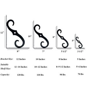 WEKIS Heavy Duty Cast Iron <b>Shelf</b> <b>Brackets</b> Triangular Angled <b>Bracket</b> with Metal Release Catch Supports Angle <b>Shelf</b> - Product Image 6
