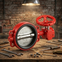 Vanne papillon ZSXZF-Q DN150 PN16 à disque en fonte ductile et acier inoxydable, siège EPDM, signalisation incendie rouge