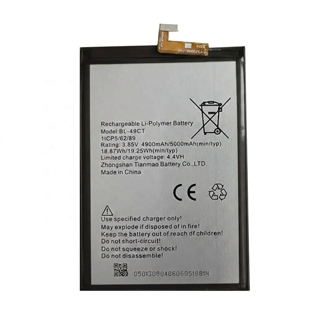 BL-49CT 5000mAh 3.8V Lithium Polymer Battery 100% Compatible WX3 Pro WX3P B12 Mobile Phone Battery