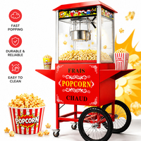 Machine à Popcorn au Caramel Électrique en Acier Inoxydable avec Chariot Commercial Haute Performance