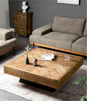 Table basse extensible en bois massif de style industriel, design moderne, pour salon, table centrale créative et décontractée pour un usage quotidien