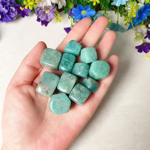 Pierre de guérison en amazonite naturelle polie semi-précieuse, en forme de cube, pour la décoration - Prix de gros - Product Image 3