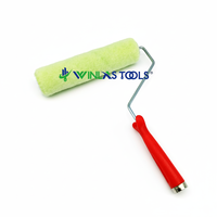 Vente en gros Polyester Tissu personnalisé Maison Manche en plastique Rouleau à peinture Outils Rouleau à peinture 9''