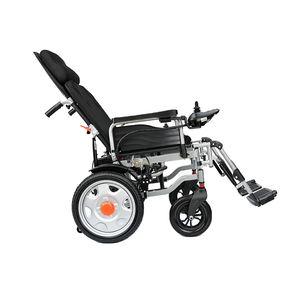 Sedia a Rotelle Elettrica per Anziani con Schienale Alto, in Acciaio Nero, Regolabile, Pieghevole e Ricaricabile - Product Image 6