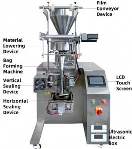 Machine d'emballage automatique multifonctionnelle pour poudre de chaux, machine de pesage et de remplissage de sachets non tissés pour poudre déshydratante - Product Image 2
