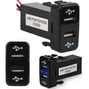 Çift araba USB güç soket şarj cihazı akıllı telefon için 2 girişli şarj cihazı yedek uyumlu ile toyota 2.1A hızlı şarj