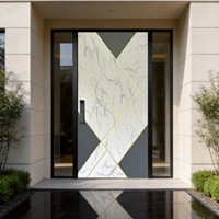 Serrure antivol haut-bas en aluminium moulé imitation bois, porte de sécurité contemporaine à panneau unique épais de 10 cm, taille 1100 mm
