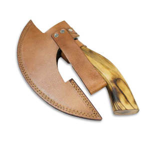 Couteaux RB en gros, RK-PX-0002, hache à pizza viking faite à la main, acier inoxydable de qualité industrielle personnalisé, coupe-pizza, manche en bois - Product Image 3