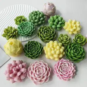 J10-203 tridimensionale succulenta candela in silicone stampo gocciolante in gesso ornamenti di cioccolato succulenta candela stampi in silicone