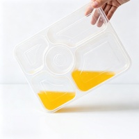 Barquettes alimentaires divisées compatibles micro-ondes, boîtes bento jetables en PP sans BPA pour la restauration