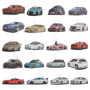 Yuechi JDM impression Logo meilleurs cadeaux promotionnels papier suspendu personnalisé désodorisant d'air de voiture pour voiture jasmin thé vert parfumé - Product Image 3