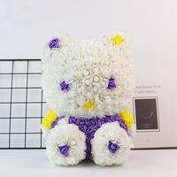 Nouvel Arrivage – Série Cadeaux Chaton : Boîte Cadeau Sac OPP avec Fleur Éternelle Colorée et Mignonne, Longue Durée, pour Remise de Diplôme