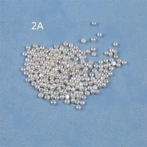 Wholesale 4.5-5mm AA/AAA/AAAA Natural White Freshwater Button Flat Back Pearls Bulk Loose Pearls