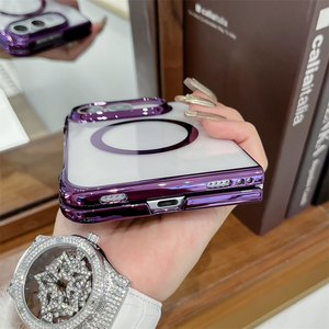 เคสใสขอบชุบเคลือบแม่เหล็กสำหรับ iPhone Duo Fold รองรับการชาร์จไร้สาย ป้องกันการกระแทก ฝาหลังใส PC - Product Image 6