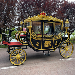 Carruaje Eléctrico de Lujo para Bodas, Diseño Real Negro y Dorado, con 4 Ruedas, para Eventos al Aire Libre - Product Image 4