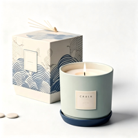 Boîte cadeau de luxe personnalisée pour bougie, avec couvercle incliné, boîte rigide Styv, emballage pour bougie aromatique en céramique et verre