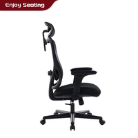 Chaise de bureau ergonomique avec support lombaire en tissu maillé, conçue pour bureau informatique, piètement en métal chromé - Direct Usine