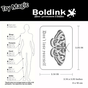 รอยสักลายแมลงแบบสมจริงของ Boldink ติดทนนาน 2 สัปดาห์ กันน้ำ ด้วยหมึกจากน้ำผลไม้จากัว - Product Image 4